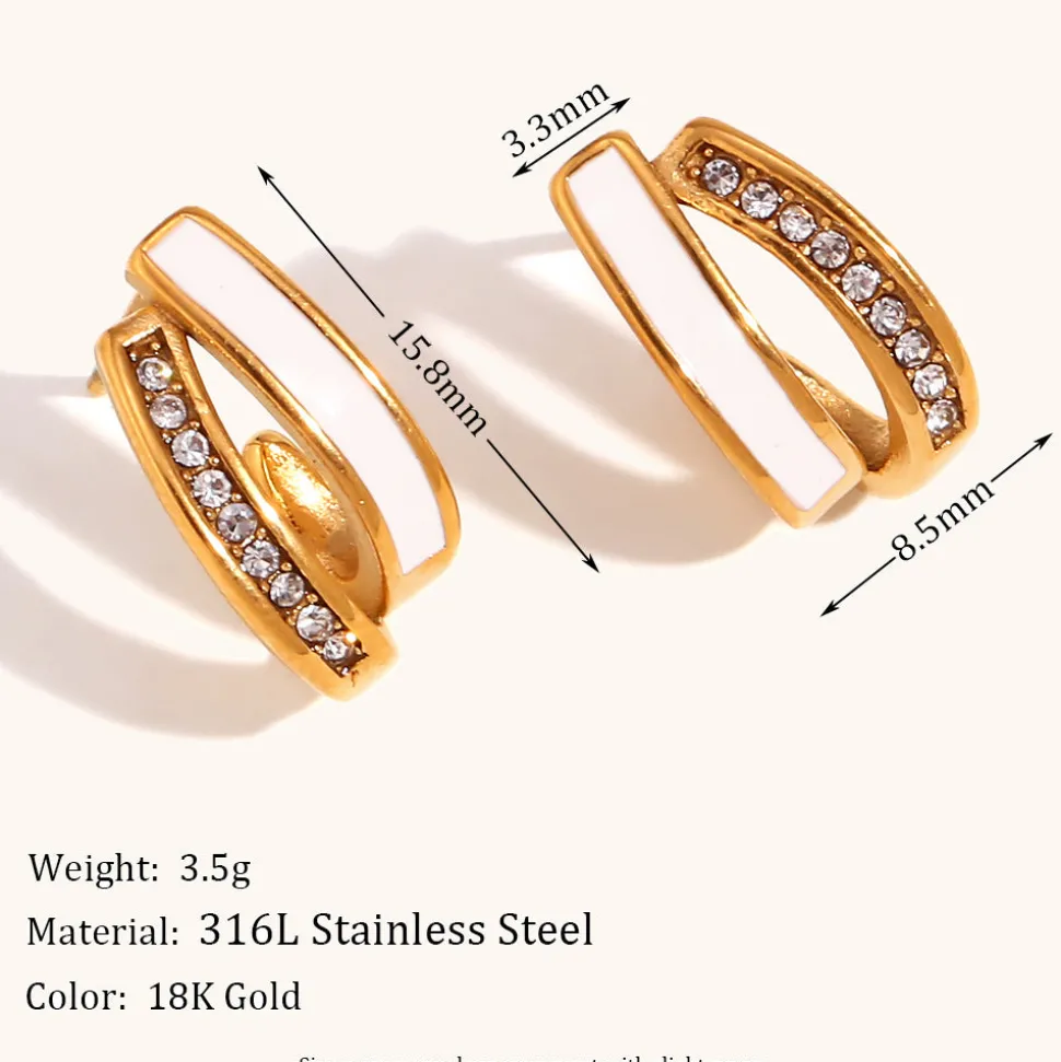 18K Overlapping Double C Hoops