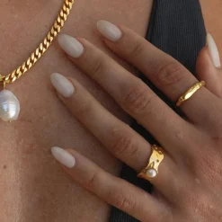 18K Pearl Band Ring