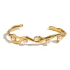 18K Pearl Willow Open Bangle