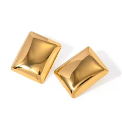 18K Rectangular Statement Studs