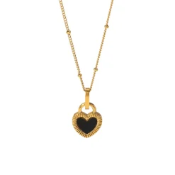 18K Reversible Heart Lock Necklace