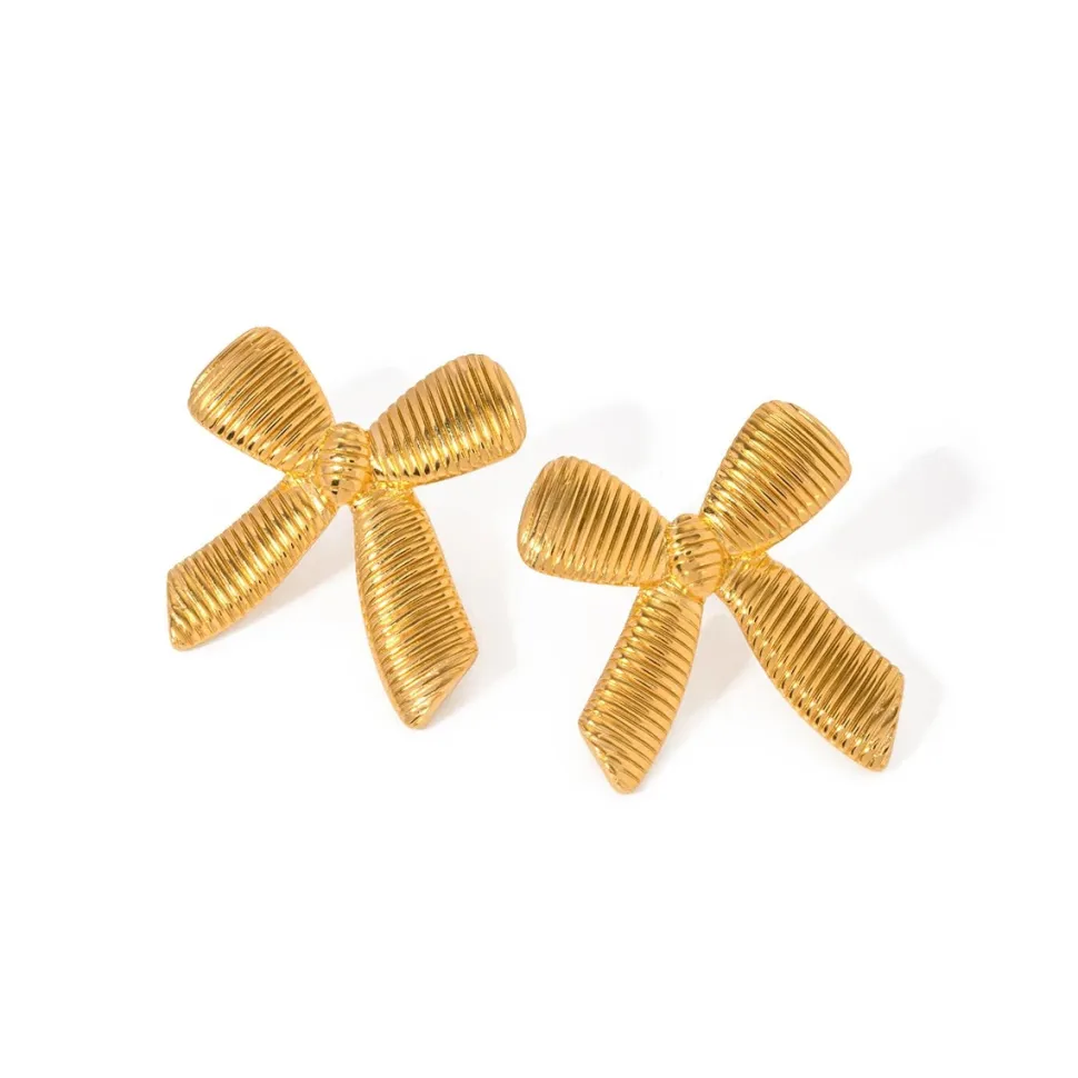 18K Ribbon Statement Earrings
