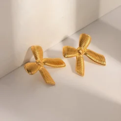 18K Ribbon Statement Earrings