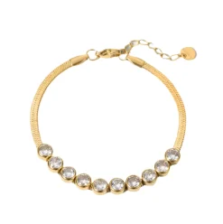 18K Round Bezel Bracelet