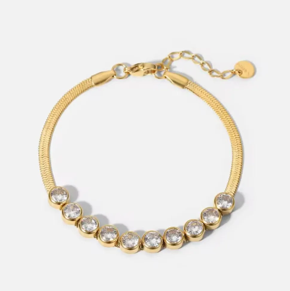18K Round Bezel Bracelet