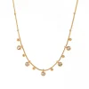 18K Round Bezel Charm Necklace