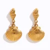 18K Scallop Shell Statement Earrings