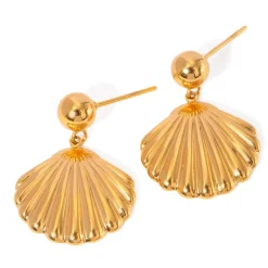 18K Shell Drop Earrings
