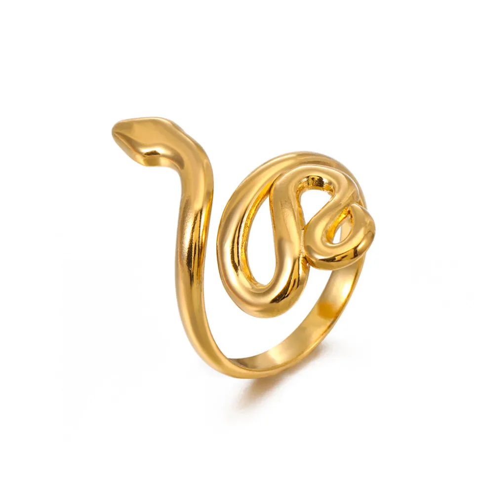 18K Smooth Snake Ring
