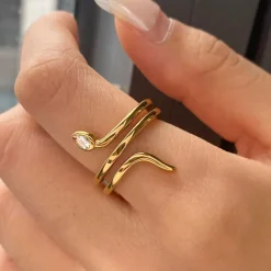18K Snake Abstract Ring
