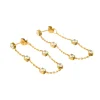 18K Square Diamond Chain Earrings