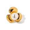 18K Statement Flower Pearl Ring