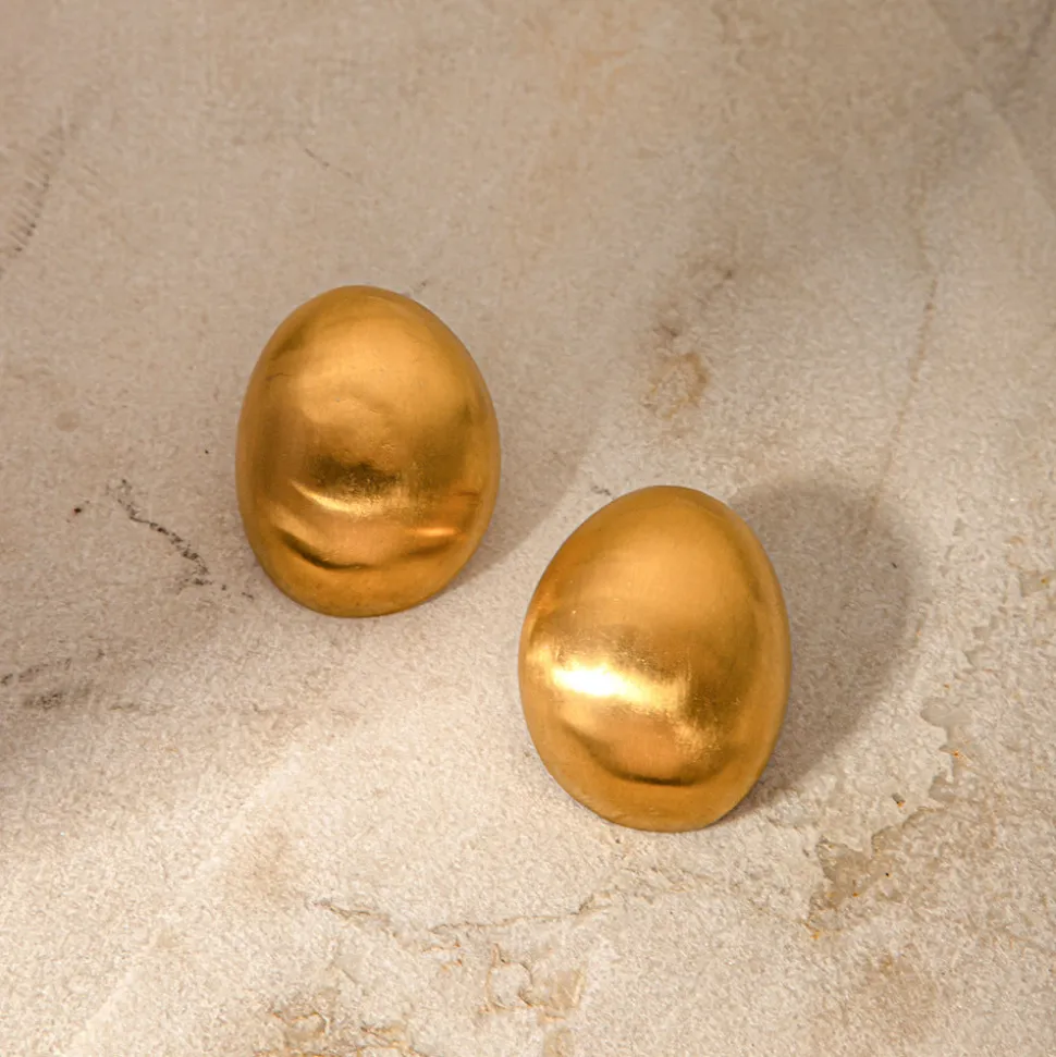18K Statement Oval Studs