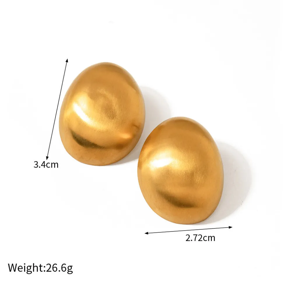 18K Statement Oval Studs