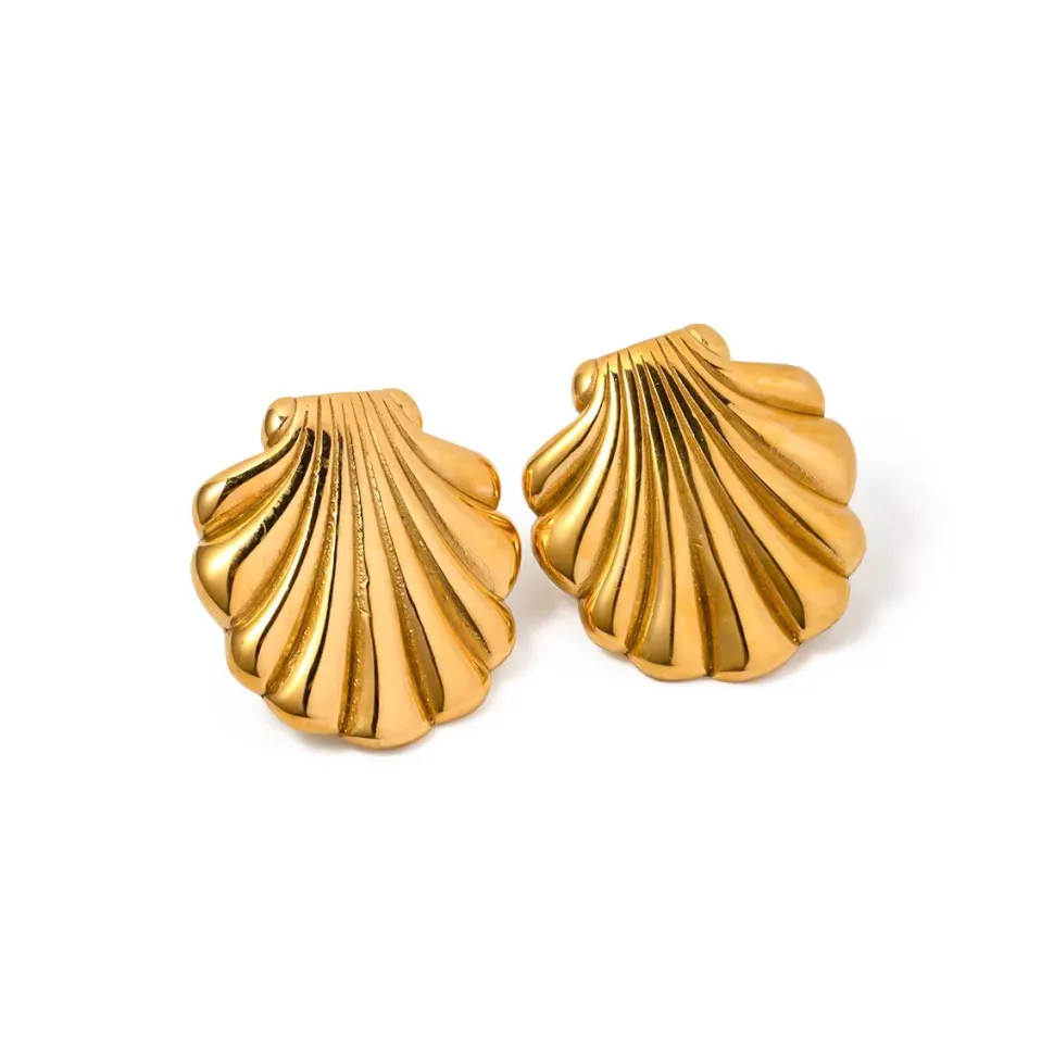 18K Statement Shell Studs
