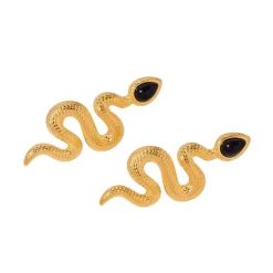 18K Statement Snake Studs