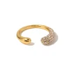 18K Statement Zirconia Open Ring