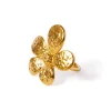 18K Textured Flower Ring