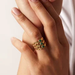 18K Triple Malachite