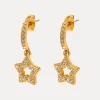 18K Vermeil Star CZ Earrings