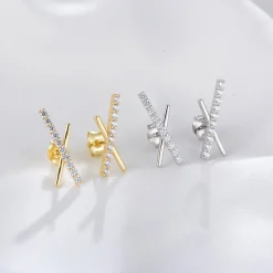 18K Vermeil X CZ Studs