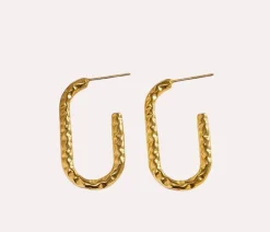 Lava U-shaped Hoops in 18K Gold-Plating