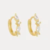 Multi-stone Vermeil Huggies in 18K Gold-Plating with Cubic Zirconia