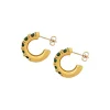 Open Hoops in 18K Gold-Plating with Cubic Zirconia
