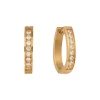 Oval Hoops in 18K Gold-Plating with Cubic Zirconia