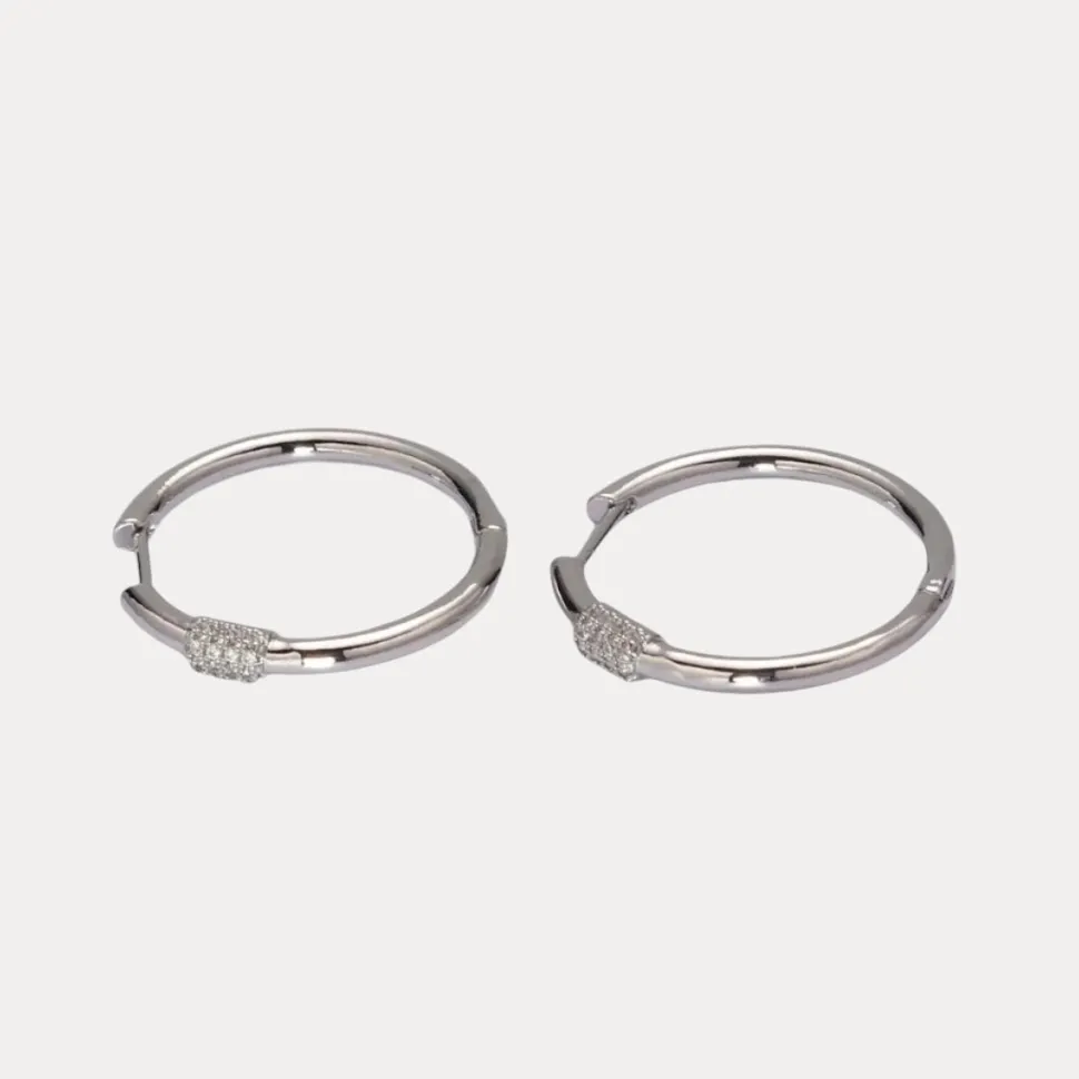 Pave Cluster Hoops in Gold or Silver with Cubic Zirconia
