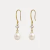 Pearl Ball Vermeil Drops in 18K Gold-Plating with Cubic Zirconia