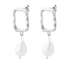 Rectangular Freshwater Pearl Drops in Silver