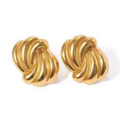 Rectangular Wave Studs in 18K Gold-Plating