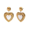 Shell Heart Drops in 18K Gold-Plating