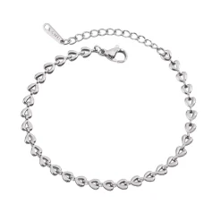 Silver Dainty Solid Hearts Pendant