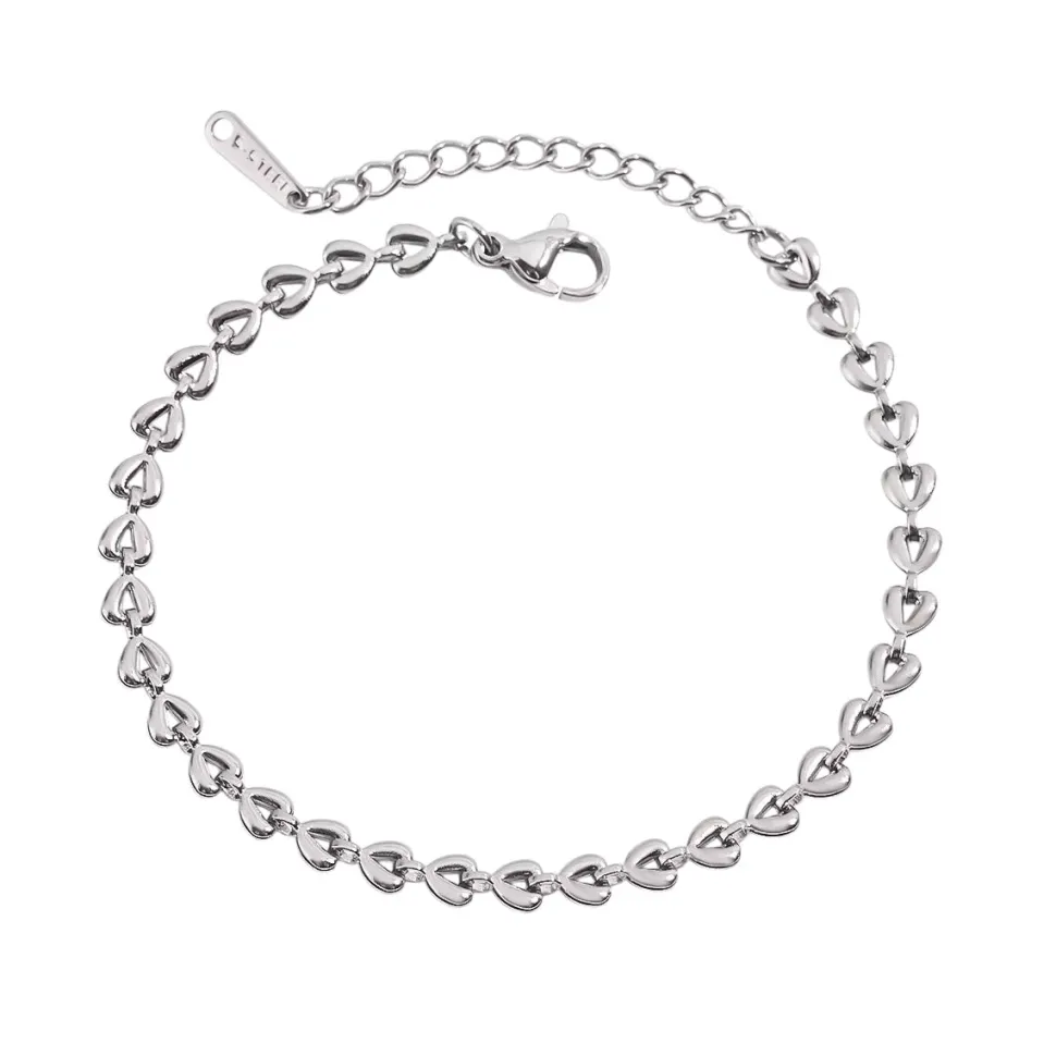 Silver Dainty Solid Hearts Pendant