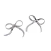 Silver Flowy Bow Statement Studs