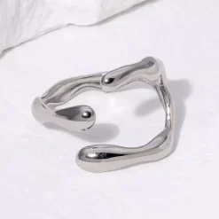 Silver Geo Open Ring
