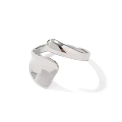 Silver Geometric Open Ring