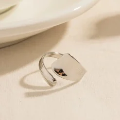 Silver Geometric Open Ring