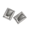Silver Rectangular Statement Earrings