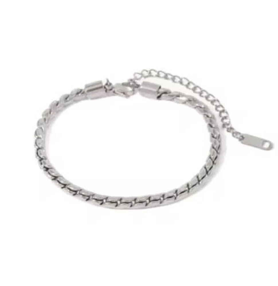 Silver Snake Bar Bracelet