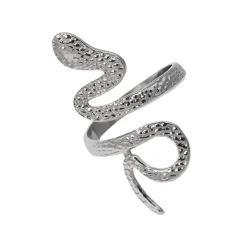 Silver Textured Snake Ring