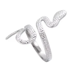 Silver Textured Snake Ring