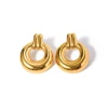 Statement Round Post Drops in 18K Gold-Plating