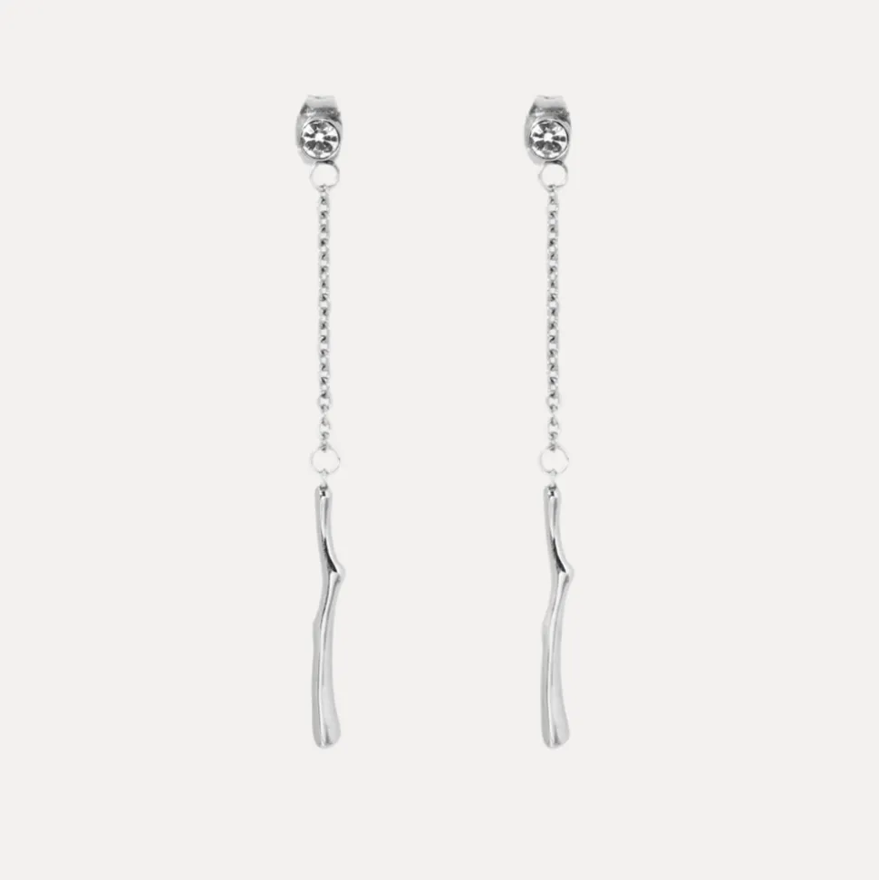 Studded Tassel Drops in 18K Gold-Plating
