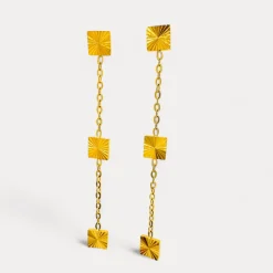 Sunburst Drops in 18K Gold-Plating