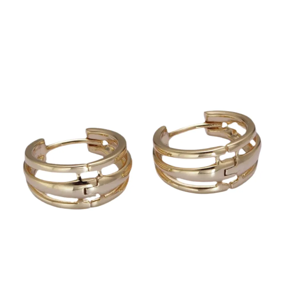 Triple Cuff Hoops in 16K Gold-Plating