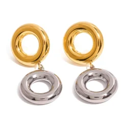Two Tone Circles Dangles