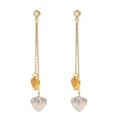 Two Tone Heart Charm Dangles